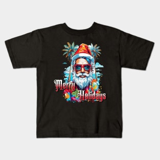 Christmas in Paradise: Merry Holidays with Santa Kids T-Shirt